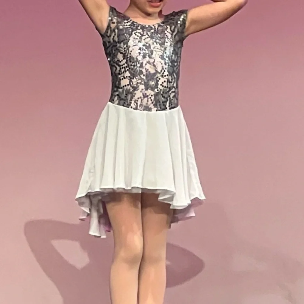REVOLUTION Dancewear All of Me Sequin High-Low Chiffon Lyrical Contemporary Grey